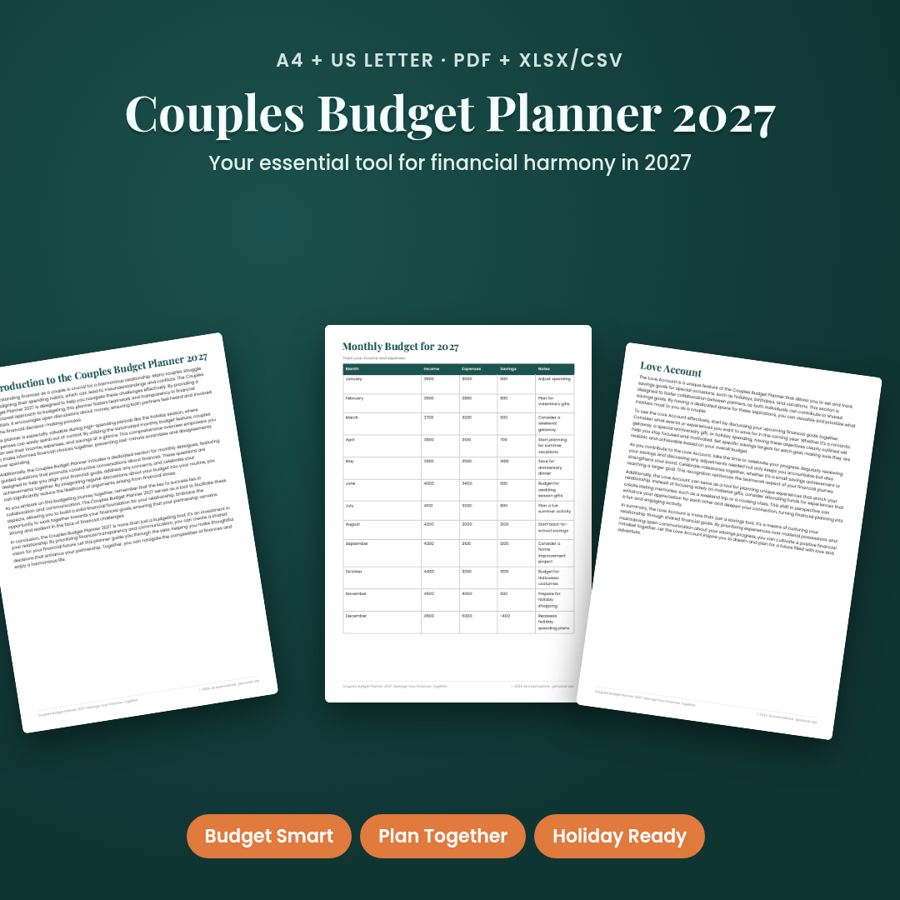 Couples Budget Planner 2027: Manage Your Finances Together