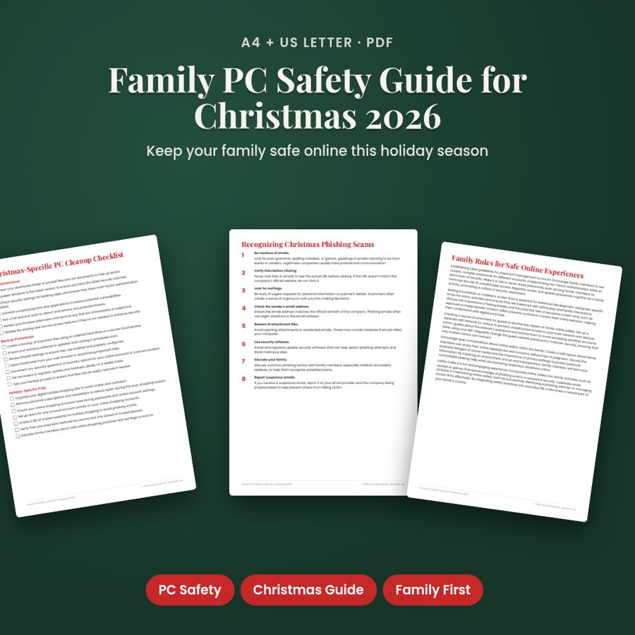 Family PC Safety Guide for Christmas 2026 | Printable PDF