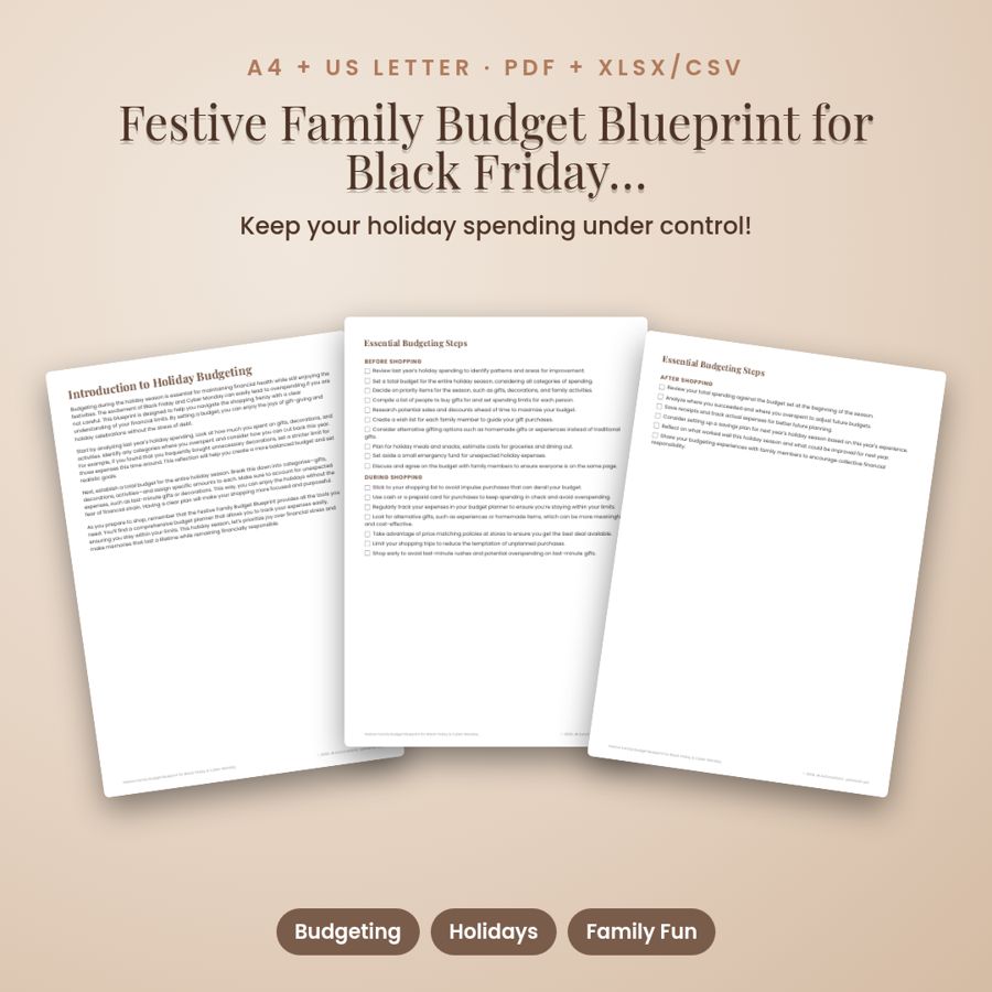 Festive Family Budget Blueprint for Black Friday & Cyber Monday