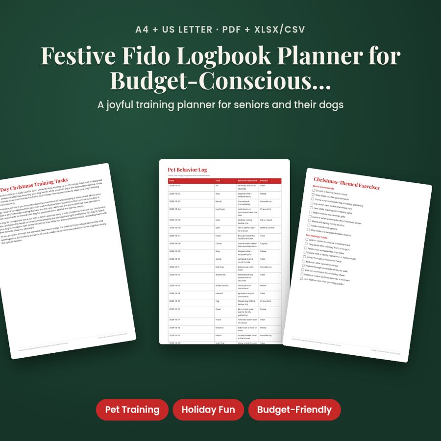 Festive Fido Logbook Planner for Budget-Conscious Pet Owners