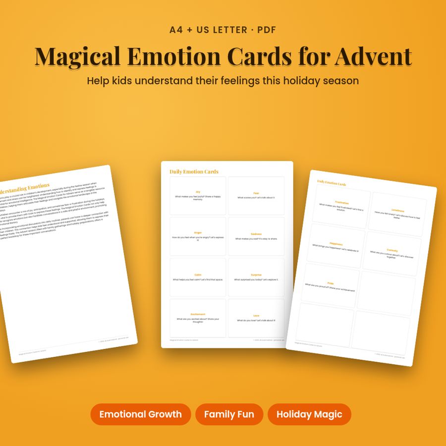 Magical Emotion Cards for Advent | Printable PDF, A4 + US Letter