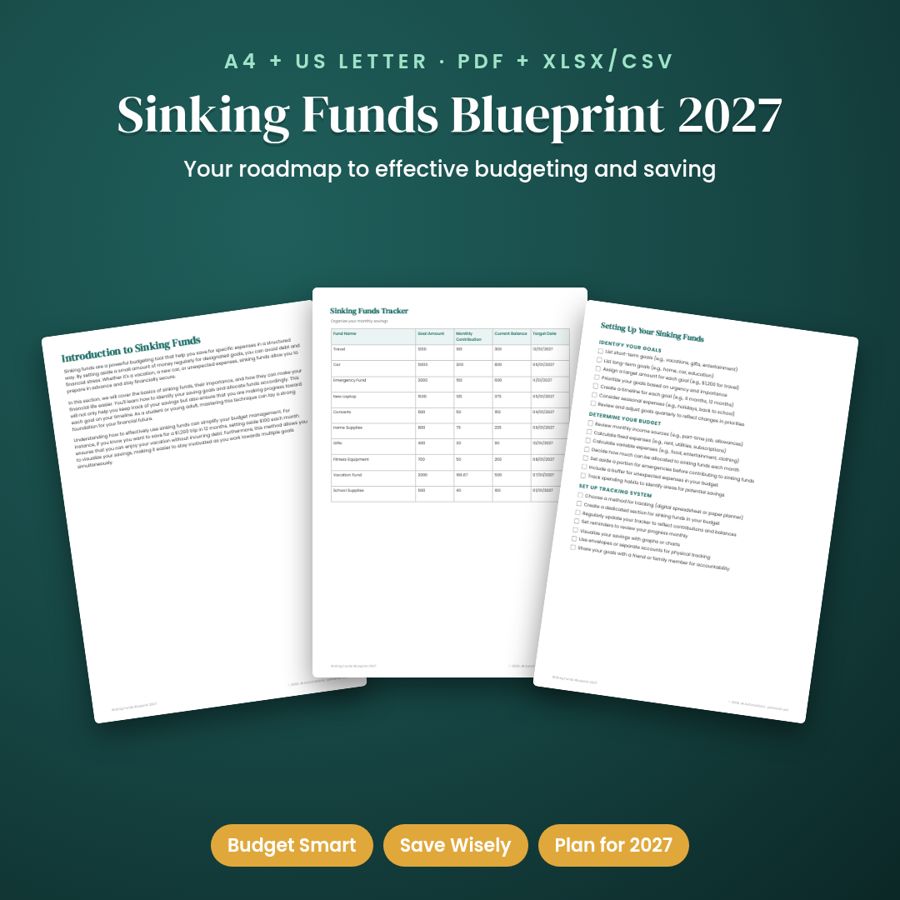 Sinking Funds Blueprint 2027 | Printable PDF + Excel Template
