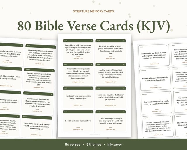 80 Bible Verse Cards (KJV)