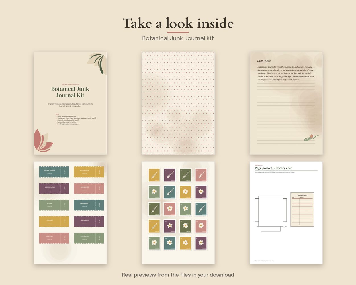Botanical Junk Journal Kit – preview 2