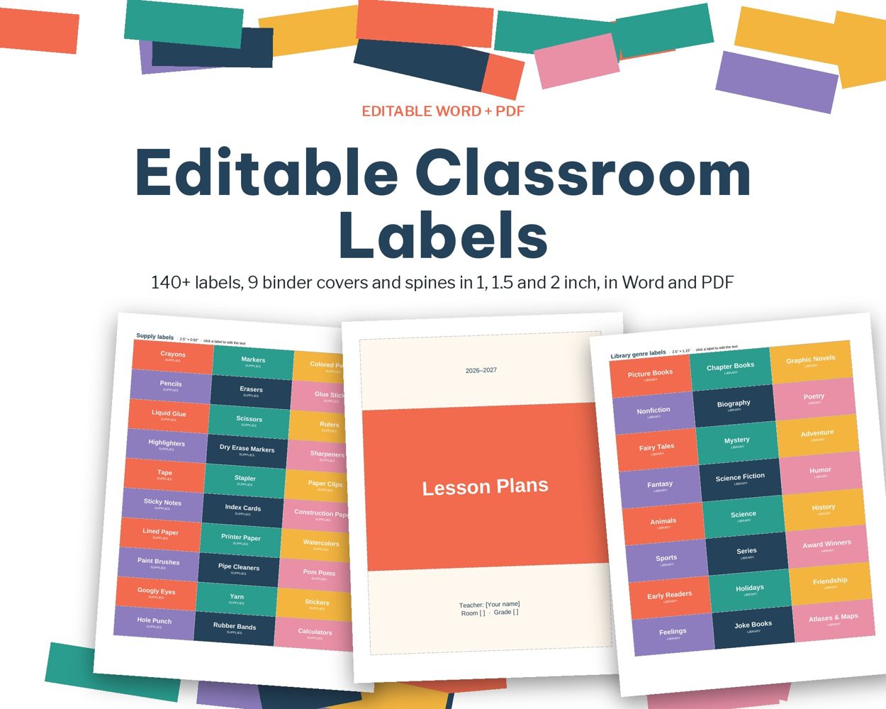 Editable Classroom Labels – cover