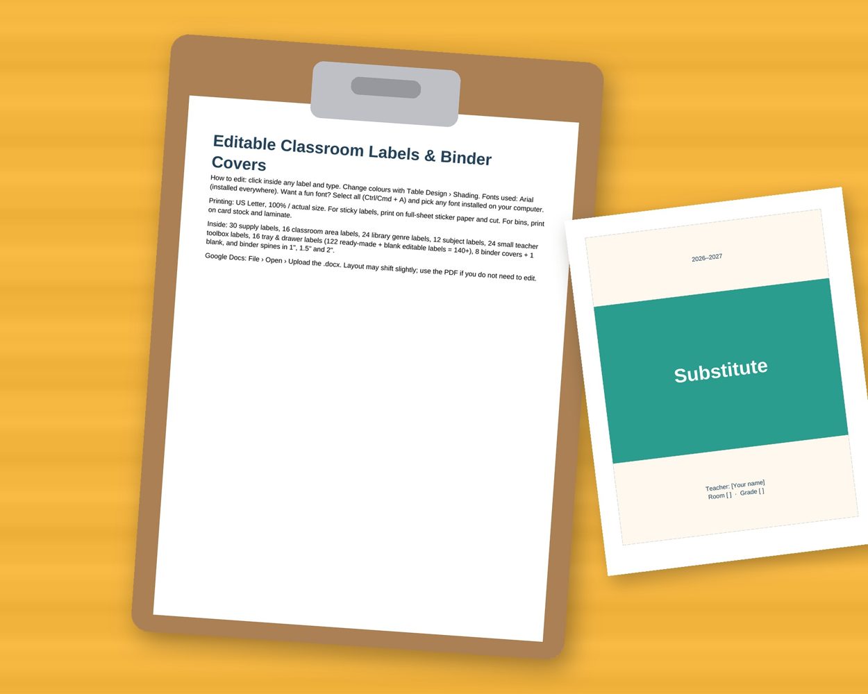 Editable Classroom Labels – preview 4