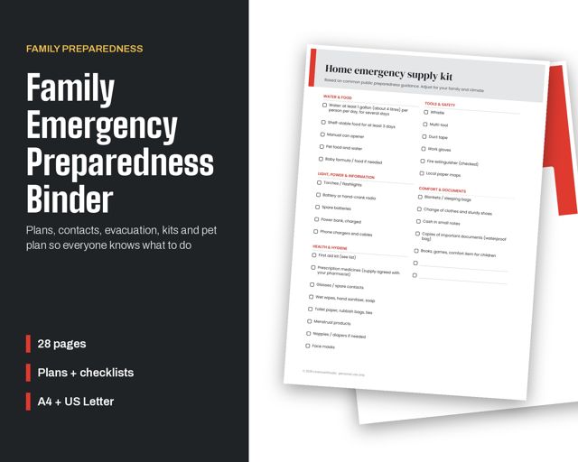 Family Emergency Preparedness Binder