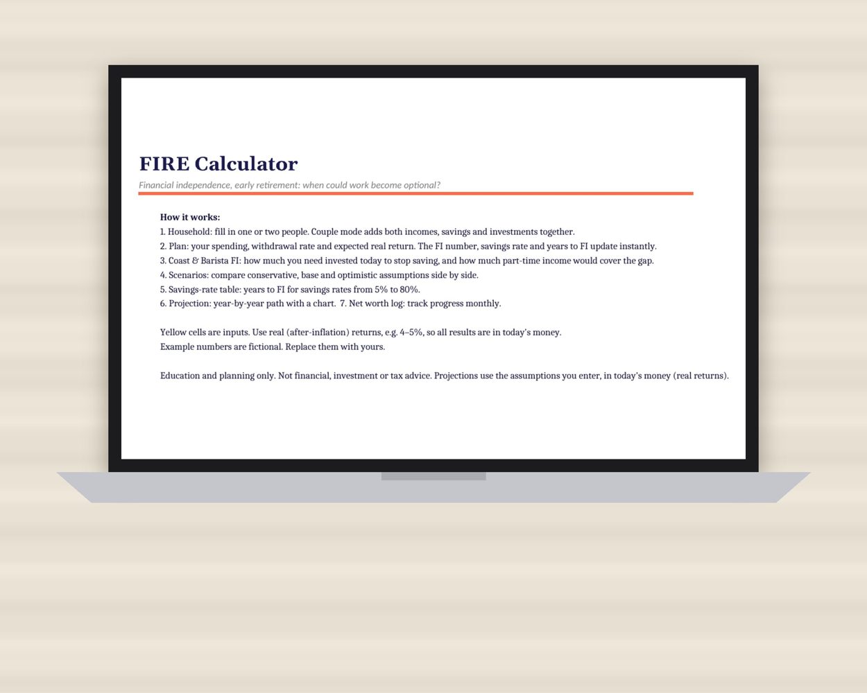 FIRE Calculator Spreadsheet – preview 4