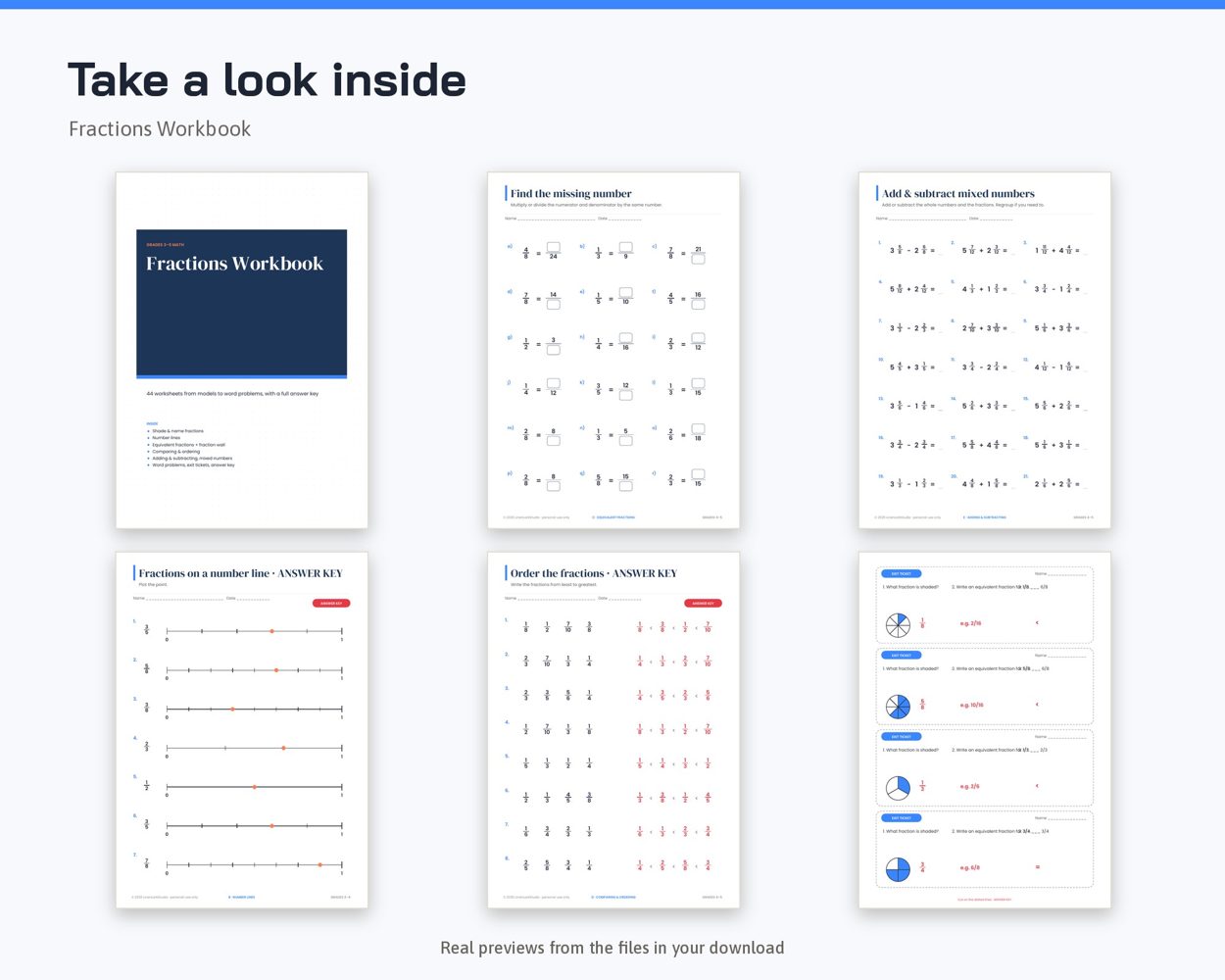 Fractions Workbook – preview 2