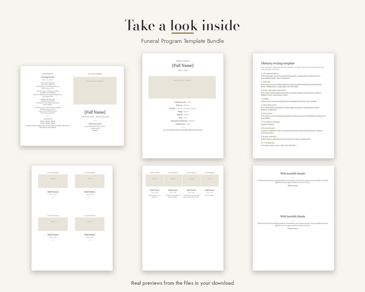 Funeral Program Template Bundle – preview 2