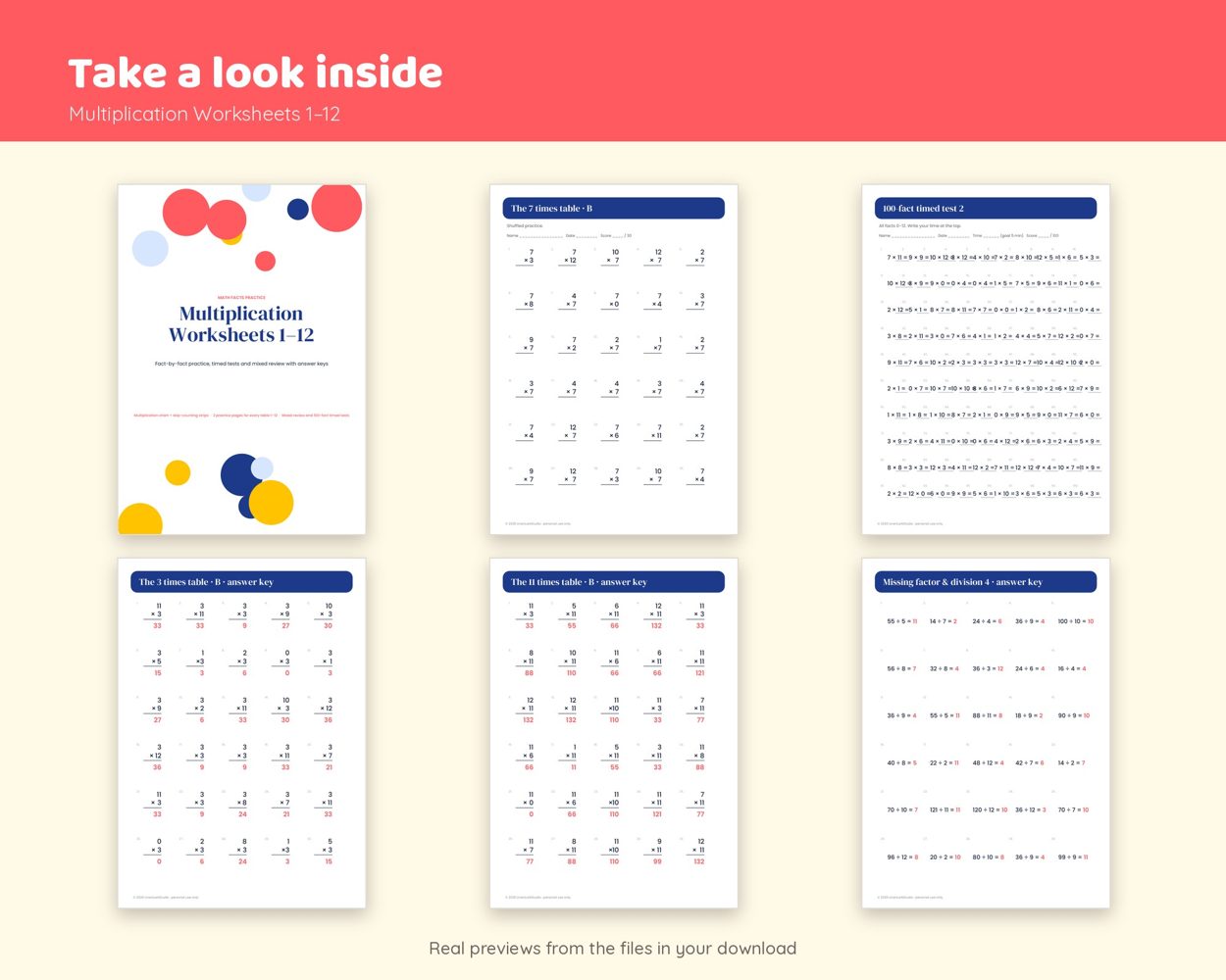 Multiplication Worksheets 1–12 – preview 2
