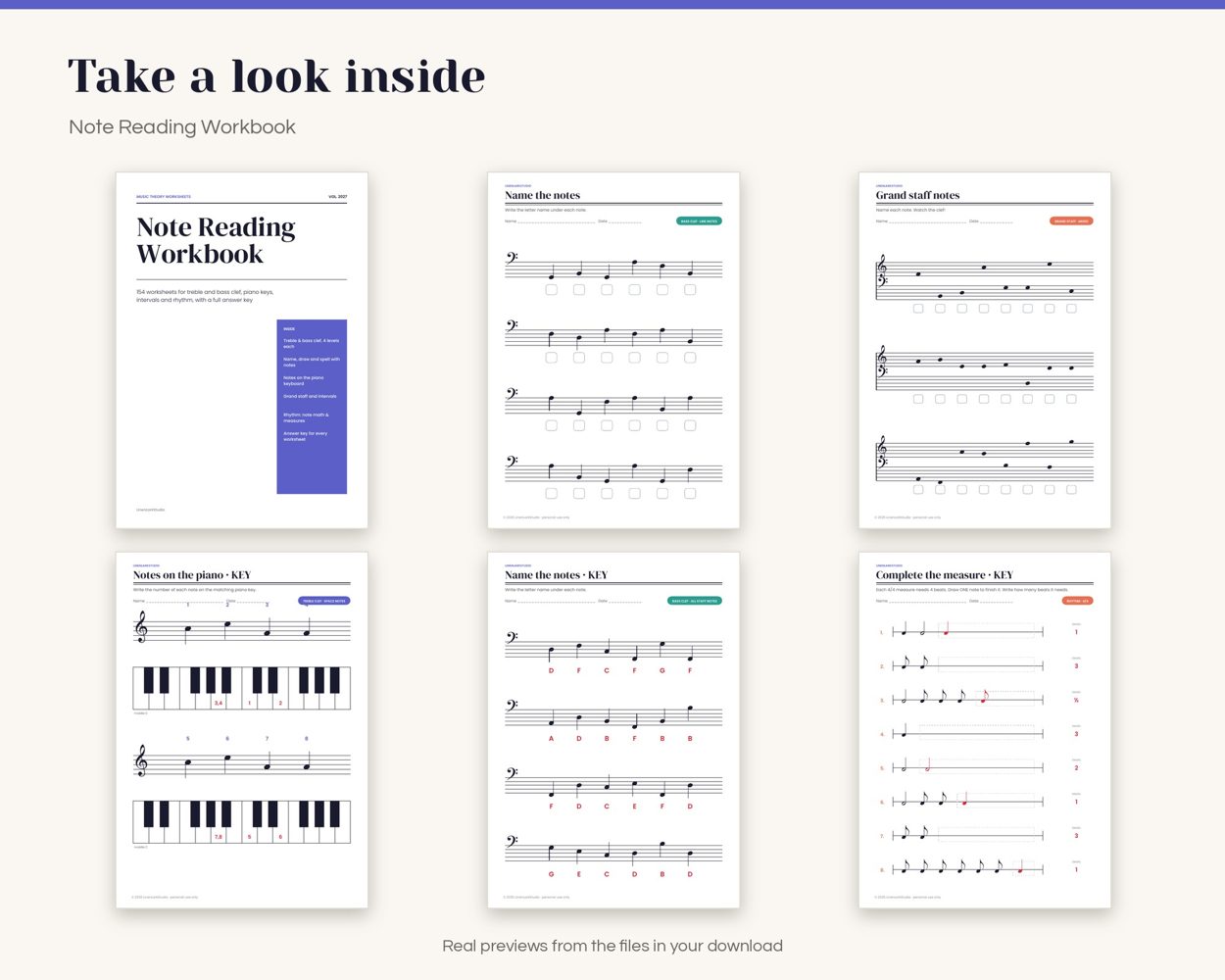 Note Reading Workbook – preview 2
