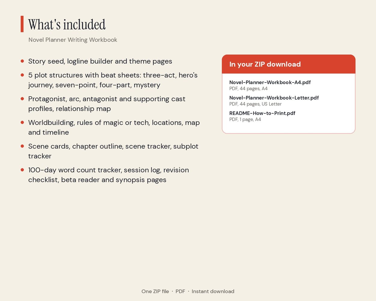 Novel Planner Writing Workbook – preview 3