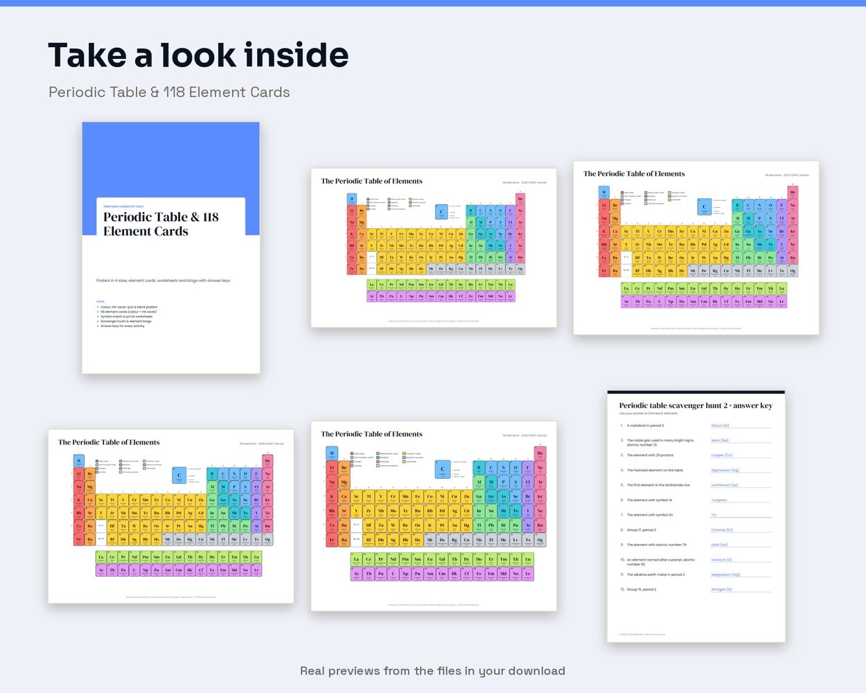 Periodic Table & 118 Element Cards – preview 2