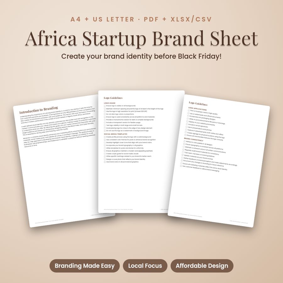 Your Visual Identity Template | Printable PDF + Excel
